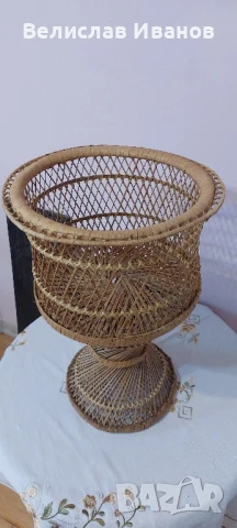 Плетена кошница ратанова за декорация. Перфектно състояние., снимка 3 - Декорация за дома - 50749859