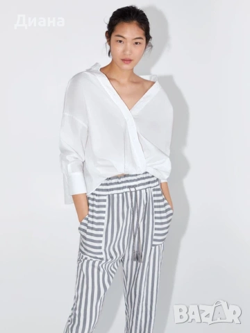 Раиран панталон Zara, снимка 5 - Панталони - 53351012