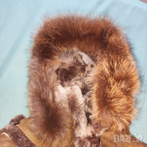 Детско Палто агнешка кожа и лисица с цип уникално ръчна изработка , снимка 3 - Детски якета и елеци - 53062123