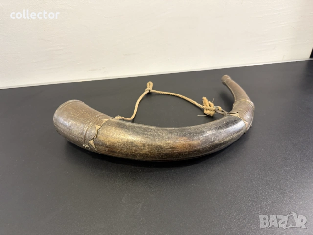 Голяма автентична барутница от рог. №8141, снимка 6 - Антикварни и старинни предмети - 54331255