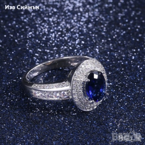 Сребърни пръстени с топаз, сапфир, цирконий, рубин, аквамарин, опал, снимка 9 - Пръстени - 32502601