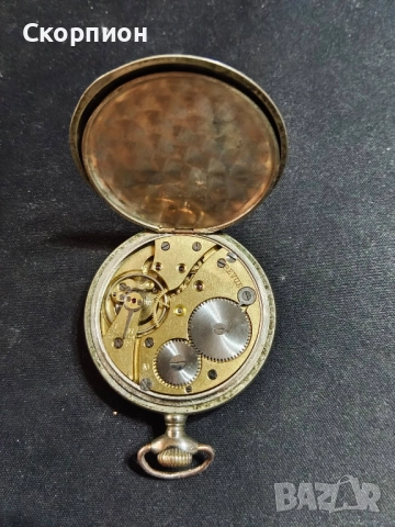 Швейцарски джобен часовник с посребрени капаци - REVUE - 17 РУБИНА, снимка 6 - Джобни - 47157361