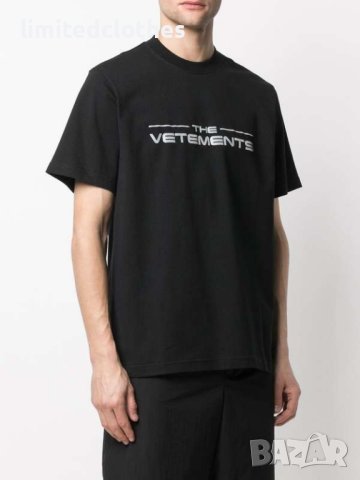 VETEMENTS Black Logo Print Relaxed Мъжка / Дамска Тениска size L и XL