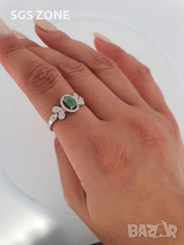 Сребърен пръстен, универсален размер, със сарфир, изумруд или рубин, снимка 2 - Пръстени - 51746975