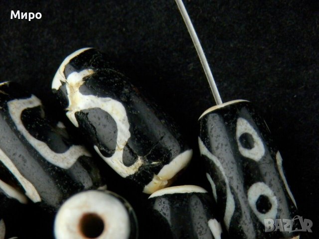 ТИБЕТ НЕПАЛ ХИМАЛАИ АХАТ ДЗИ МЪНИСТА ЗА ДОБЪР КЪСМЕТ 9 БР., снимка 3 - Антикварни и старинни предмети - 40785800