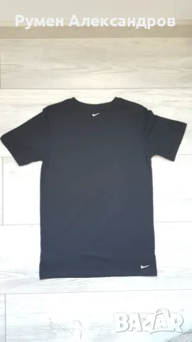 Черна детска унисекс тениска Nike за ръст 147-163 см или 11 - 13 год.