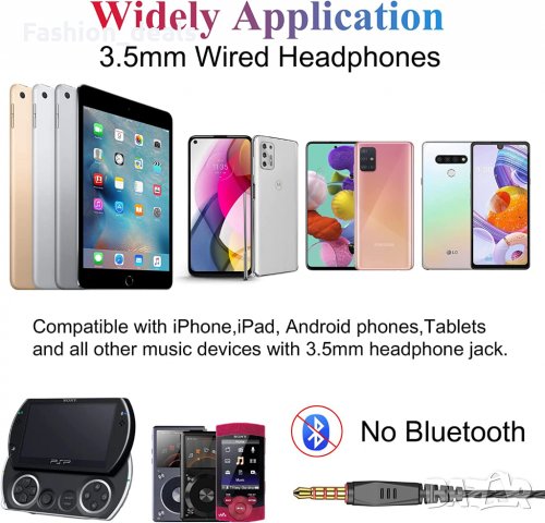 Нови Кабелни слушалки с микрофон 3,5 жак HiFi стерео звук за телефон, снимка 4 - Слушалки и портативни колонки - 37896533