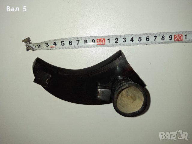 Стара фигура от рог - ваза , поставка за снимки , соц, снимка 5 - Антикварни и старинни предмети - 34916592