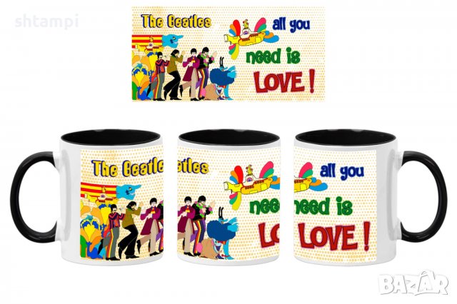 Чаша Beatles 12,Керамична Чаша, Кафе Чай, Игра,Изненада,Подарък,Повод,Празник,Рожден Ден