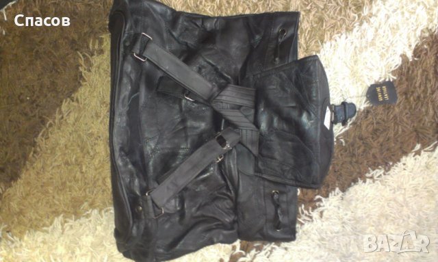 Продавам нови черни дамски раници-чанти от естествена кожа, снимка 4 - Раници - 29633861