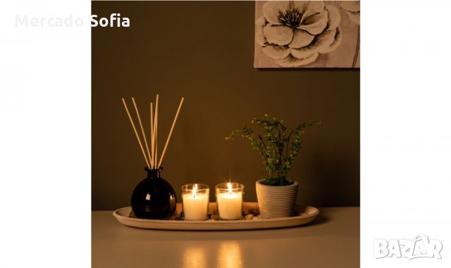 Дървена поставка за чаени свещи и саксия с растение, снимка 2 - Декорация за дома - 31565488