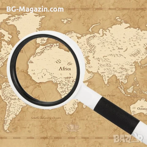 Мощна голяма увеличителна ръчна лупа 10X увеличение за четене на книги стуклена с дръжка джобна, снимка 8 - Други инструменти - 50920321