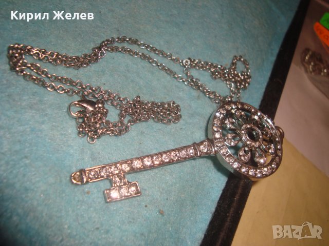 ПОСРЕБРЕНО КЛЮЧЕ - АРТ ПЕНДАНТ МЕДАЛЬОН ИНКРУСТИРАНО с ФАСЕТИРАНИ СКЪПОЦЕННИ КРИСТАЛИ 25169, снимка 10 - Колиета, медальони, синджири - 35363863