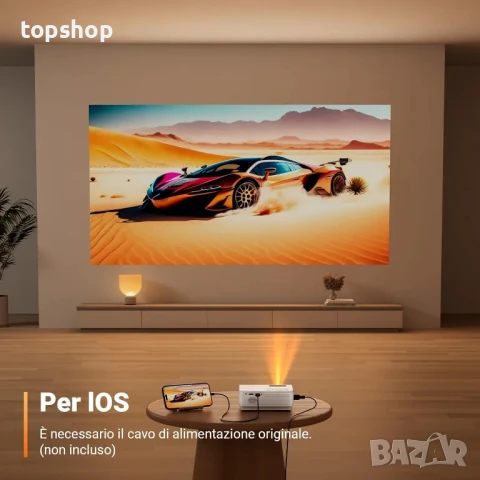 НОВ Преносим проектор Konsoefuly -до 200 инча, full hd 1080P, 15000 Lux, ±30° Keystone, 50% Zoom..., снимка 2 - Плейъри, домашно кино, прожектори - 50503843