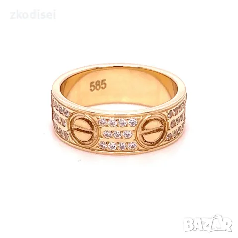 Златен дамски пръстен 6,56гр. 14кр.проба:585 размер:55 модел:29365-6