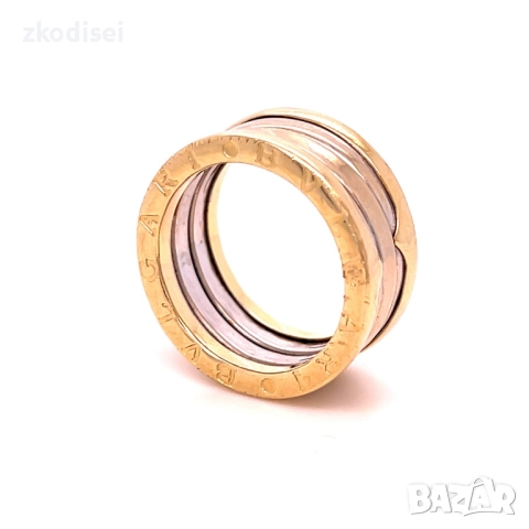 Златен пръстен брачна халка Bulgari 8,69гр. размер:57 14кр. проба:585 модел:34904-1, снимка 2 - Пръстени - 52574707