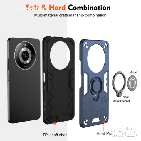 Realme 11 Pro+ / 11 Pro 5G Удароустойчив Калъф с Пръстен Стойка и Скрийн Протектор, снимка 8 - Калъфи, кейсове - 50513773