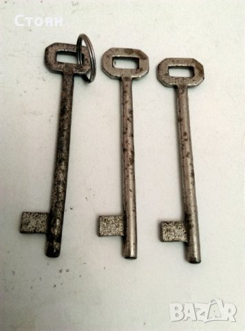 3 бр.Стари голями железни ключове за брави-11 см-, снимка 3 - Ключове - 28207766