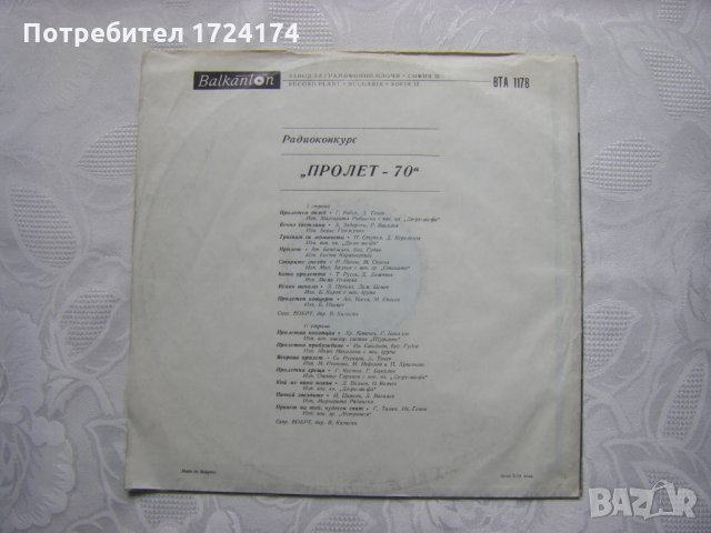 ВТА 1178 - Радиоконкурс Пролет 70, снимка 4 - Грамофонни плочи - 31511180
