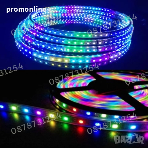 Силиконова Лента 20м. Многоцветна RGB за Коледна Украса Водоустойчива, снимка 6 - Лед осветление - 52596564