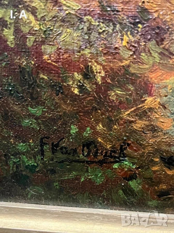 Маслена картина на F. Van Olleck, 20ти век, снимка 4 - Картини - 53945518