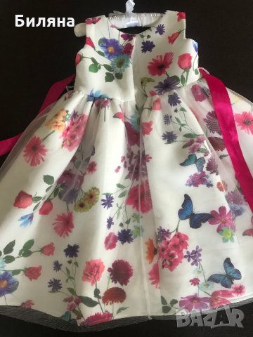 Страхотна детска рокля Monsoon на цветя и пеперуди, снимка 5 - Детски рокли и поли - 29188590