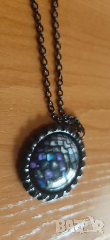 Черен Медальон Колие Гейм оф Тронс Дракон ГОТ  Game of Thrones, снимка 2 - Колиета, медальони, синджири - 31847888