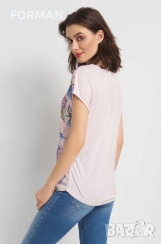 Розова блуза на цветя, снимка 2 - Тениски - 39702791