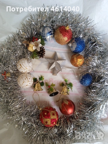 Голям коледен чорап Чиния диам.32,5 см Коледна украса, снимка 6 - Други - 52422105