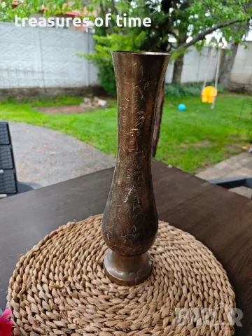 Ръчно изработена месингова ваза | Етно мотиви | Декоративна антикварна ваза, снимка 3 - Антикварни и старинни предмети - 50064680