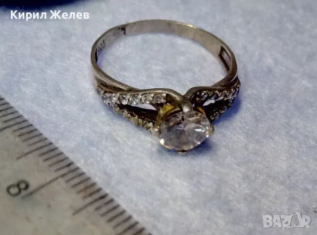 ПРЕКРАСЕН ФИН СКЪПОЦЕНЕН ПРЪСТЕН СРЕБРО 925 с БЛЕСТЯЩ ФИАНИТ в ЦЕНТЪРА и НАТУРАЛНИ ЦИРКОНИ 47586, снимка 9 - Пръстени - 50192574