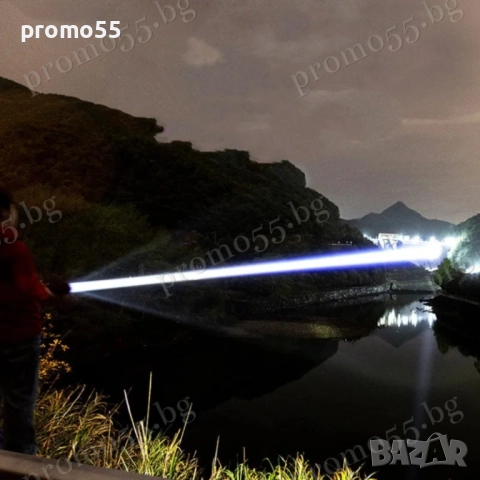 Високомощен Алуминиев Акумулаторен Фенер с Лазерен лъч в Три Цвята, снимка 8 - Екипировка - 52572797
