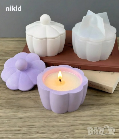 3D мини тиква и капак кутия силиконов молд форма фондан гипс шоколад кашпа саксия смола декор