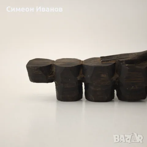 Стара африканска абаносова статуетка на барабанист #5885, снимка 4 - Антикварни и старинни предмети - 50244150