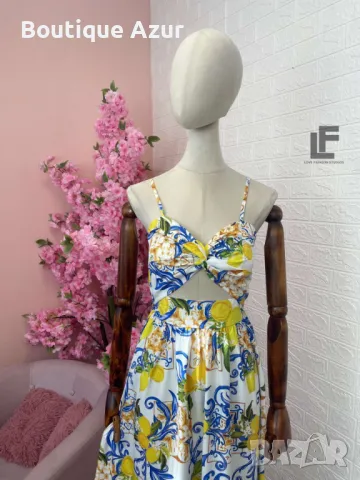 рокля с лимони, снимка 2 - Рокли - 50329446