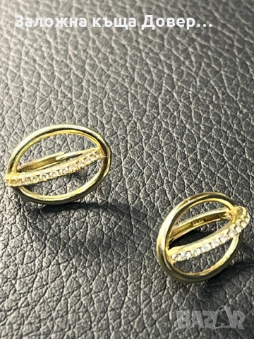 Златни обеци Халки циркон ЧИСТО НОВИ 14 карата 585 zlatni obeci zlaten gold, снимка 7 - Обеци - 52829934