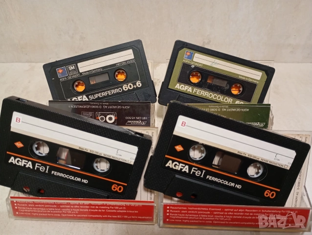 Лот от няколко аудио касети AGFA Ferrocollor 60 / 60+6 различни ленти