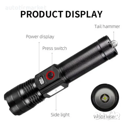 LED Фенер с USB зареждане – T621, снимка 2 - Аксесоари и консумативи - 56054802