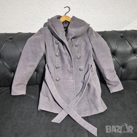 Сиво дамско палто, снимка 3 - Палта, манта - 53304710