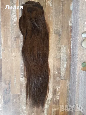 100% естествена европейска коса. 100гр, 51см дължина., снимка 4 - Аксесоари за коса - 50055297