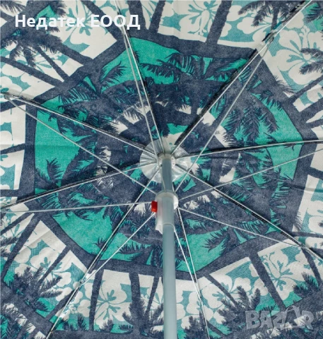 Плажен чадър с метална рамка,  Палми, Ø1.80 м., снимка 2 - Други - 50453895