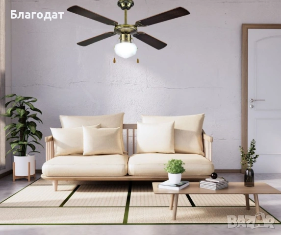 Вентилатор 42''  таванен, 60W осветление, 1бр крушки, снимка 3 - Вентилатори - 53975634