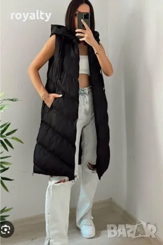 Дълъг дамски елек със силиконова вата Различни цветове , снимка 9 - Елеци - 48999074