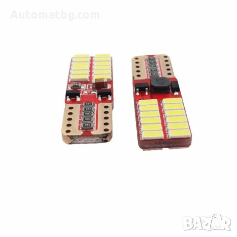 Диодни крушки Automat, 24SMD, T10, снимка 3 - Аксесоари и консумативи - 31936633