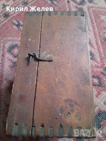 Кутия стара дървена за будилник от царско време пирографирана 43749, снимка 3 - Антикварни и старинни предмети - 44335000