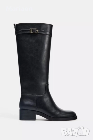 Черни ботуши Zara, снимка 3 - Дамски ботуши - 52854210