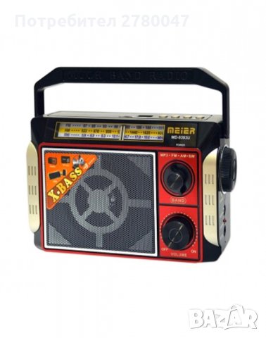 Радиоприемник с FM/AM/SW, Mp3/USB/microSD/AUX, акумулаторна батерия, снимка 1