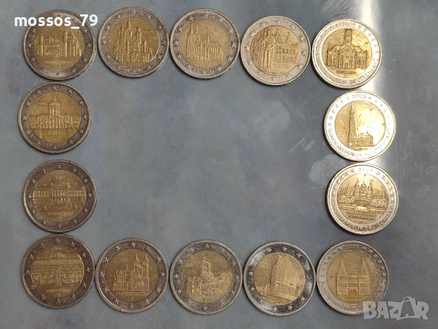 14 монети 2€ катедрали Германия 
