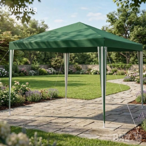 Професионална Сгъваема Градинска Шатра 3х3м – Водоустойчив Павилион, Хармоника, Усилена конструкция