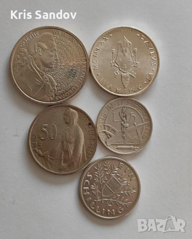 Лот от 5 СРЕБЪРНИ МОНЕТИ!!! , снимка 2 - Нумизматика и бонистика - 53374615